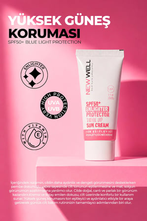 Ton Eşitleyici yüksek Koruma Etkili Spf50+ Aydınlatıcı Pembe Yüz Güneş Kremi 50 Ml