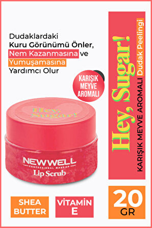 Hey Sugar! Karışık Meyve Aromalı Dudak Peelingi 20gr