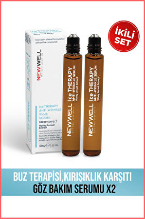 2 Adet Buz Terapisi,Kırışıklık Karşıtı Göz Bakım Serumu 10ML