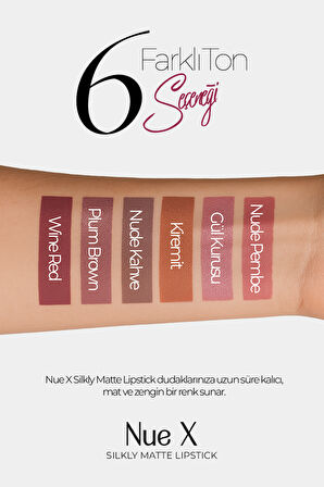 Nue X Silkly Matte Lipstick Gül Kurusu 02