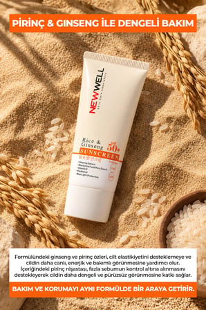 Rice & Ginseng Sunscreen Spf50+  Pirinç Özlü Güneş Kremi 50 ML