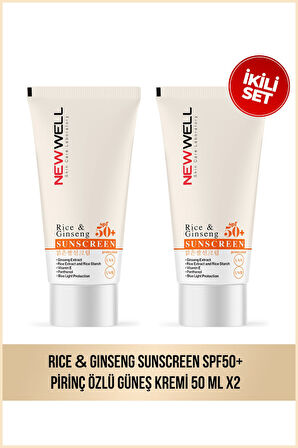 2 Adet Rice & Ginseng Sunscreen Spf50+ Pirinç Özlü Güneş Kremi 50 ML