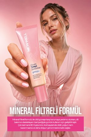 Glowly Tinted Mineral Sunscreen SPF50+ | Renkli Mineral Filtreli Güneş Koruyucu Krem 35 ML