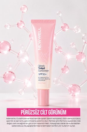 Glowly Tinted Mineral Sunscreen SPF50+ | Renkli Mineral Filtreli Güneş Koruyucu Krem 35 ML