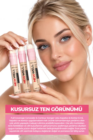 Full Coverage Concealer & Contour Sünger Uçlu Kapatıcı & Kontür 02 6 ml