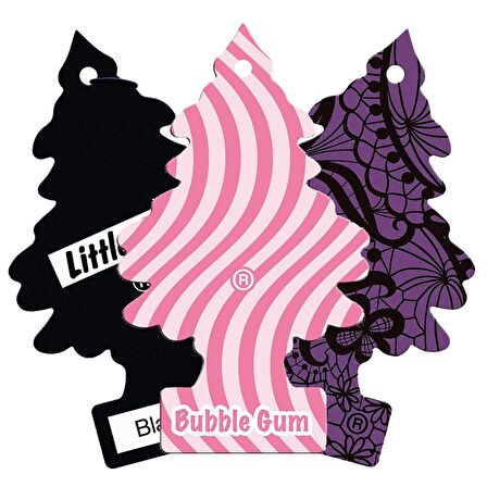 Little Trees 3'lü Set Black Ice / Bubble Gum / Midnight Chic Asma