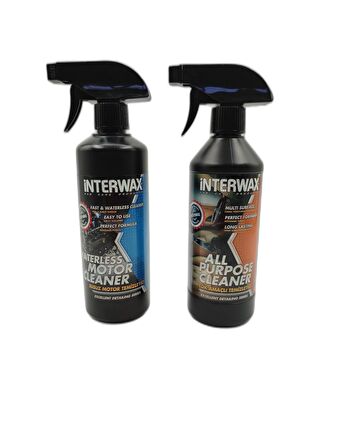 İNTERWAX 2'li SET SUSUZ MOTOR TEMİZLEYİCİ 500 ML & ÇOK AMAÇLI DÖŞEME TEMİZLEYİCİ 500 ML