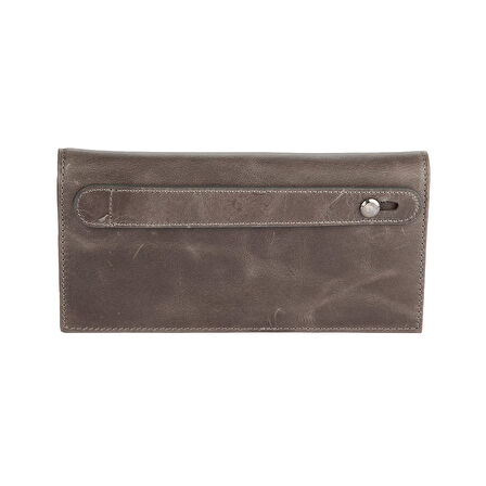 Karalı Hakiki Deri Unisex Portföy Gri BC424-8