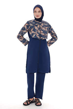 Paraşüt Tam Kapalı Tesettür Mayo Aller 2403 Lacivert | S