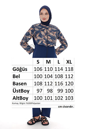 Paraşüt Tam Kapalı Tesettür Mayo Aller 2403 Lacivert | S