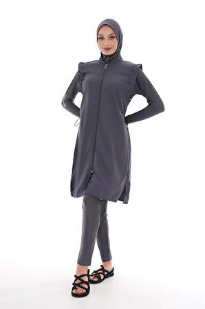 Tam Kapalı Tesettür Mayo 2511 Bahar Gri | XXL
