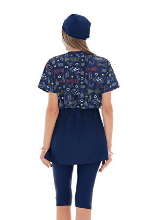 Yarı Kapalı Tesettür Mayo 2508 Suna Balık  | 3XL