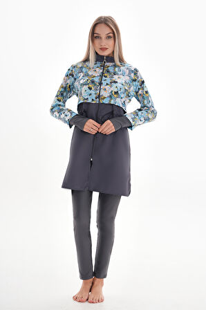 Remsa Tam Kapalı Tesettür Mayo 2322 Pera Sarılar Gri | M