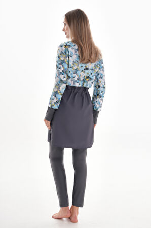 Remsa Tam Kapalı Tesettür Mayo 2322 Pera Sarılar Gri | M