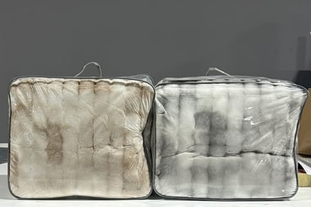 Merinos Diamond 3 Parça Bubble Kürk Comforter Set Duman Gri