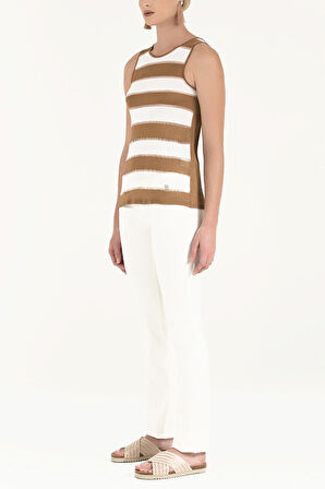 Vizon Çizgili triko bluz 28483 | 42