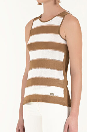 Vizon Çizgili triko bluz 28483 | 42