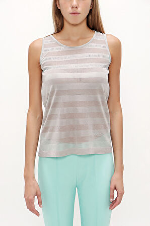 Mavi Taşlı kolsuz triko bluz 28484 | 44