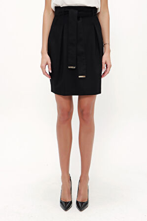 Siyah Kemerli yüksek bel etek 80697 | 40