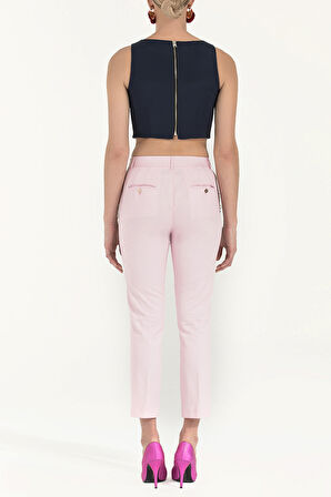 Pembe Çift renkli boru paça pantolon 41012 | 40