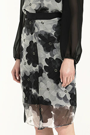 Siyah Piliseli desenli etek 80731 | 38