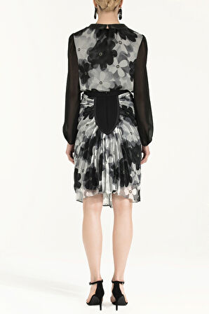 Siyah Piliseli desenli etek 80731 | 38