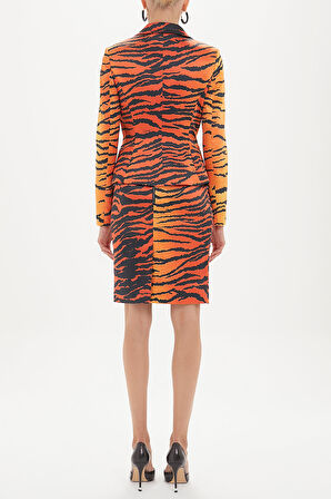 Kırmızı Desenli diz üstü etek 80744 | 42