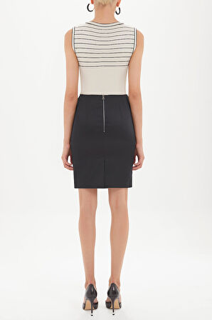 Siyah Dar kesim saten etek 80747 | 42