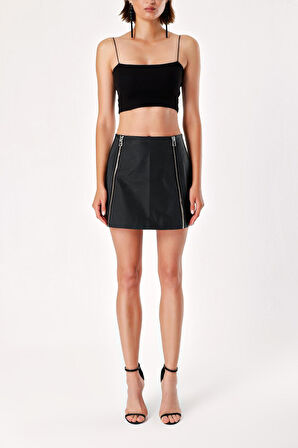 Siyah FERMUAR DETAYLI MINI ETEK  80803 | 42