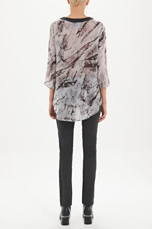 Siyah Suni suet mixli bol kesim bluz 19397 | 42