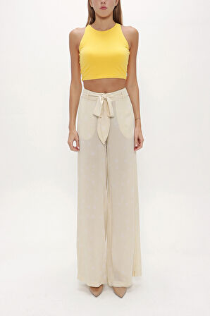 Sarı Kolsuz örme bluz 19470 | 40