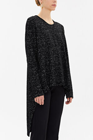 Siyah Örme jakarlı mini elbise 91966 | 42