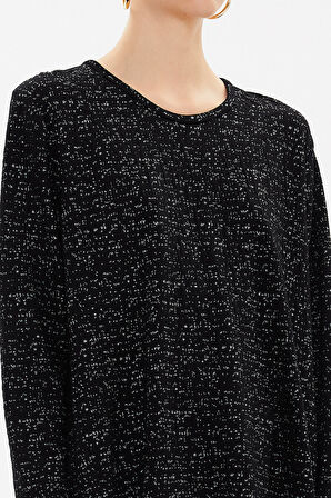 Siyah Örme jakarlı mini elbise 91966 | 42
