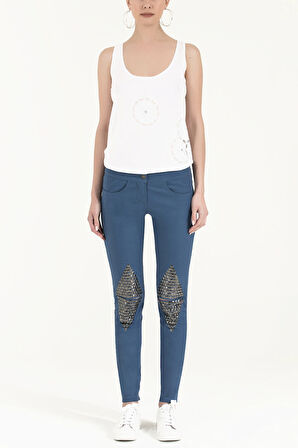 Mavi Metal yapıştırmalı  cep pantolon 41242 | 40