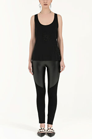 Siyah Lazer kesimli bol kesim bluz 19562 | 42