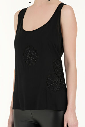 Siyah Lazer kesimli bol kesim bluz 19562 | 42