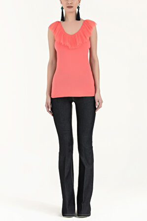 Mercan Piliseli V yakalı bluz 19596 | 44