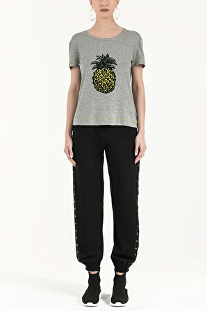 Gri Baskılı viskon bluz 19622 | 44