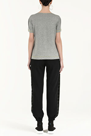 Gri Baskılı viskon bluz 19622 | 44