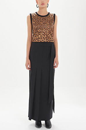 Siyah Bağcık detaylı uzun etek 80980 | 40