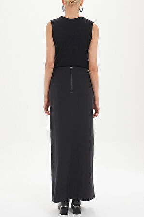 Siyah Bağcık detaylı uzun etek 80980 | 40