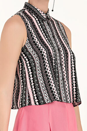 Pembe Kristal taşlı bluz 19681 | 42