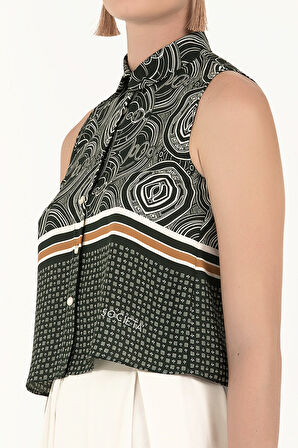 Desenli Kristal taşlı bluz 19681 | 42