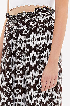 Kahve Yüksek bel bol kesim pantolon 41302 | 42