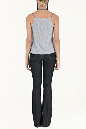 Lacivert Yıldız taşlı askılı bluz 19690 | 44