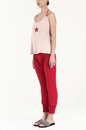 Somon Yıldız taşlı askılı bluz 19690 | 44