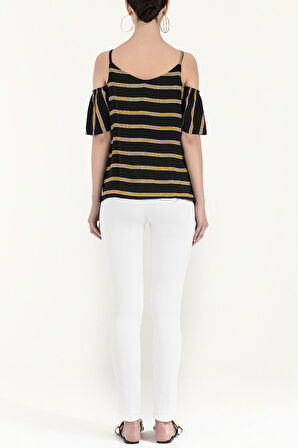 Siyah Anvelop kapama askılı bluz 19689 | 44