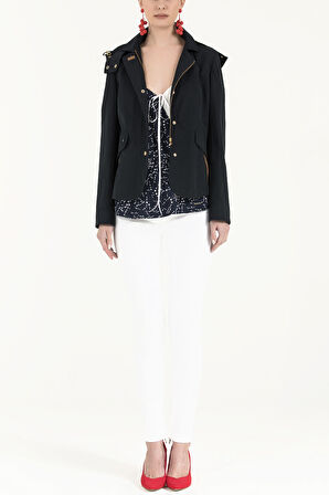 Lacivert Anvelop kapama askılı bluz 19689 | 44