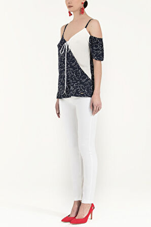 Lacivert Anvelop kapama askılı bluz 19689 | 44