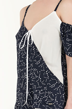 Lacivert Anvelop kapama askılı bluz 19689 | 44